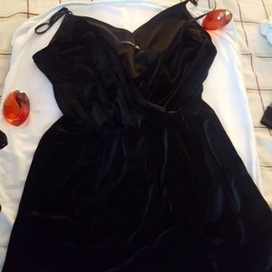 LITTLE BLACK VELVET  WRAP DRESS